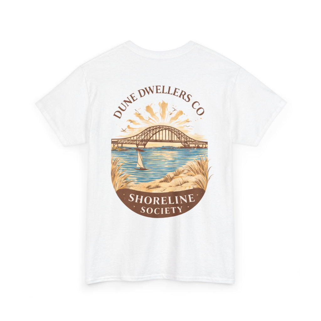 Shoreline Society Tee | Lighthouse Bay - White/Tan