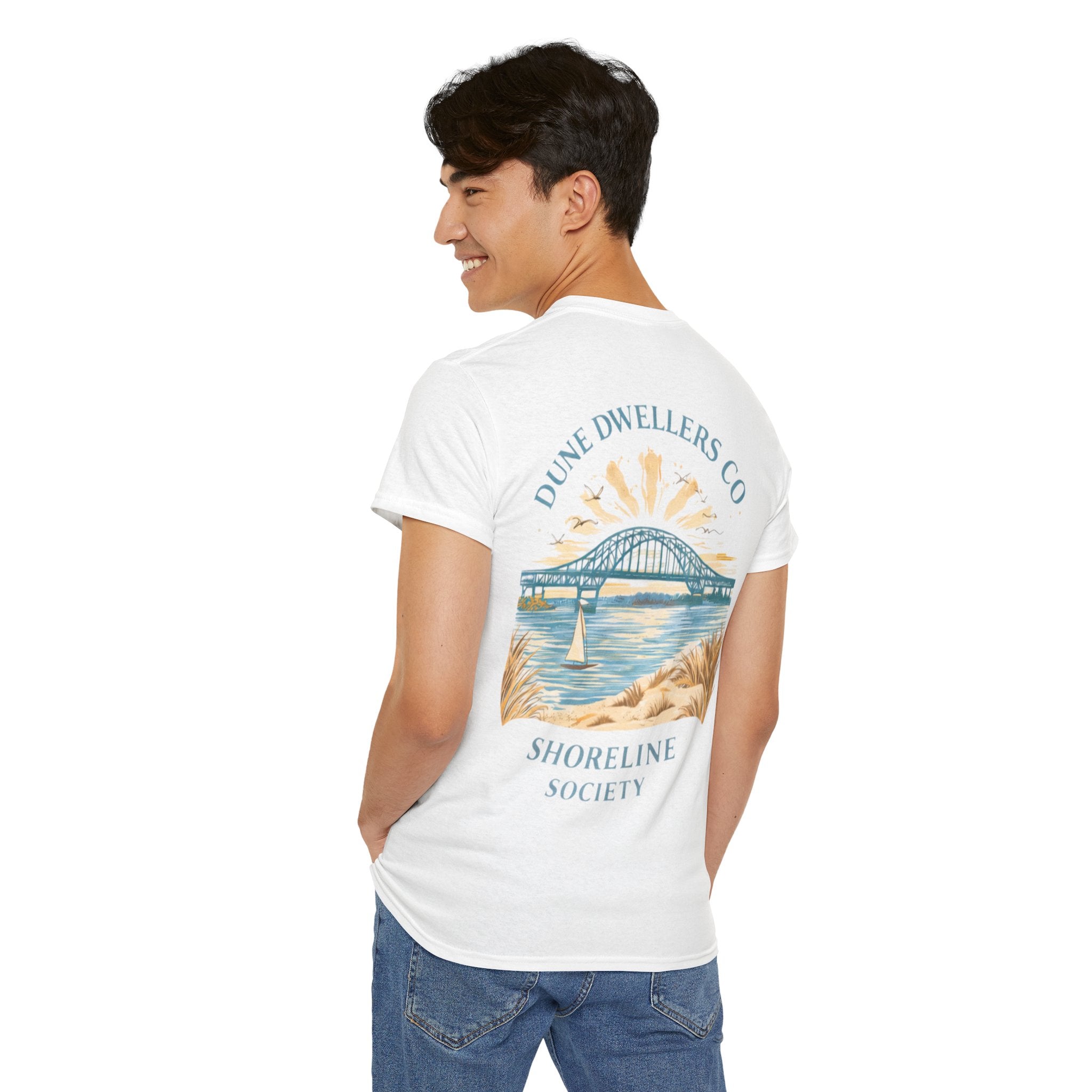 Shoreline Society Tee | Lighthouse Bay - White/Blue
