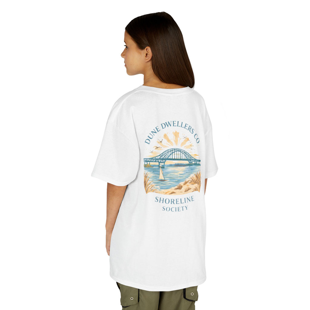 Shoreline Society Tee Youth | Lighthouse Bay - White/Light Blue