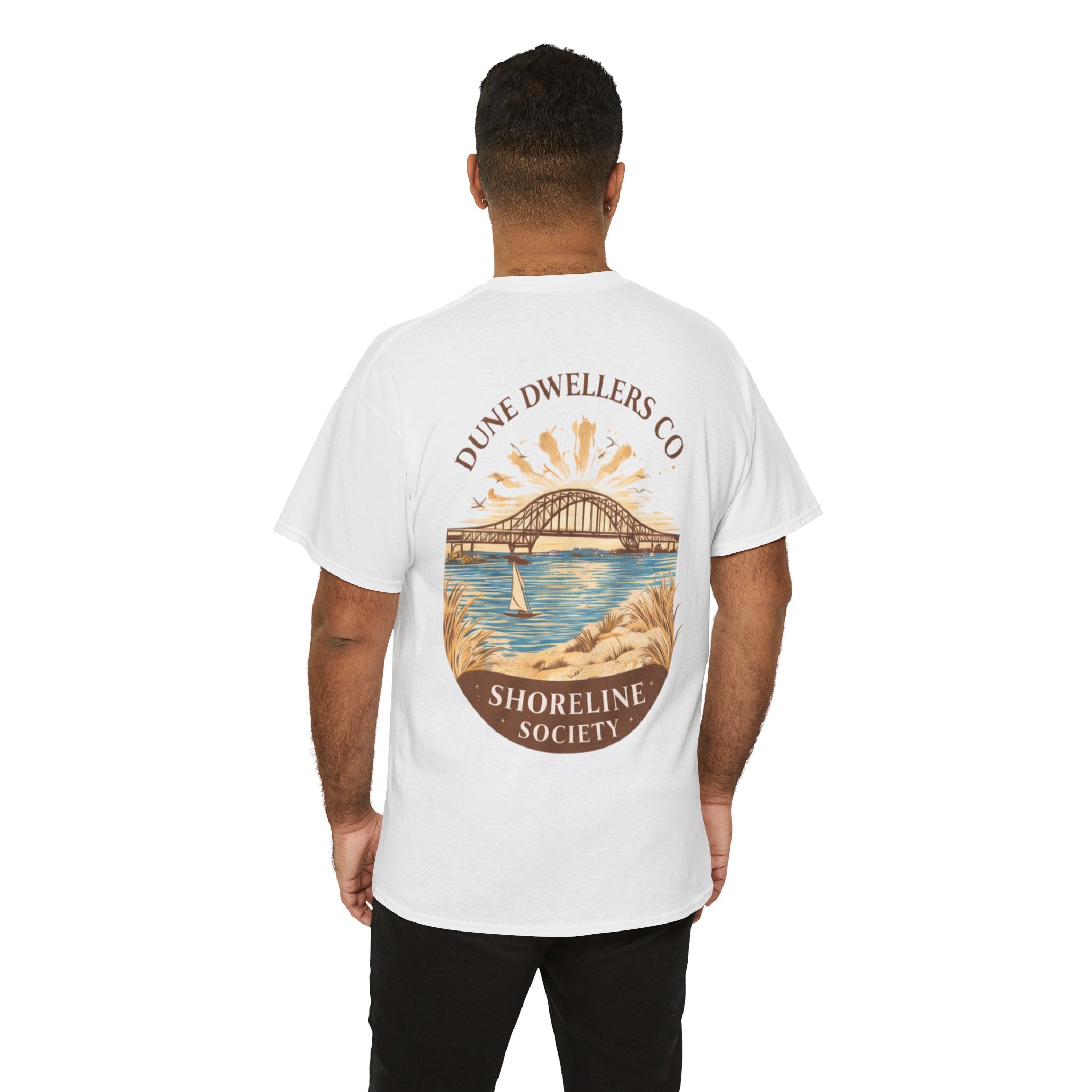 Shoreline Society Tee | Lighthouse Bay - White/Tan