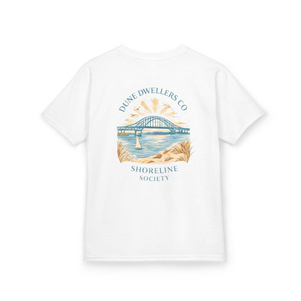Shoreline Society Tee Youth | Lighthouse Bay - White/Light Blue